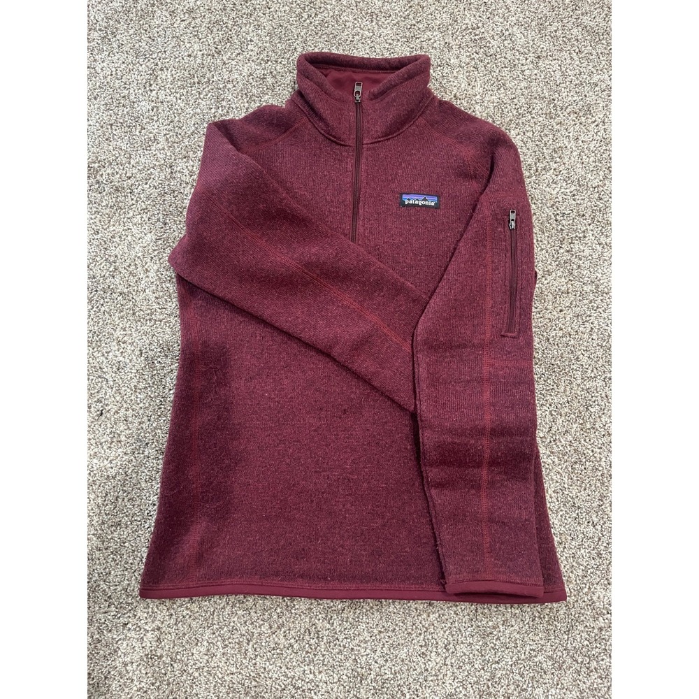 Patagonia Better Sweater Quarter Zip Pullover Burgundy Fleece Women's XS